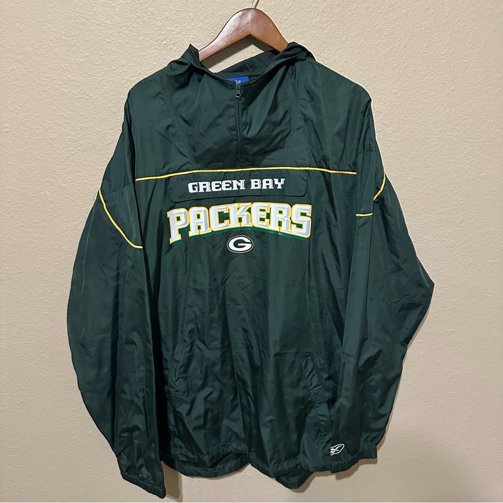 Reebok Men’s NFL Green Bay Packers Anorak 1/4 Zip Windbreaker